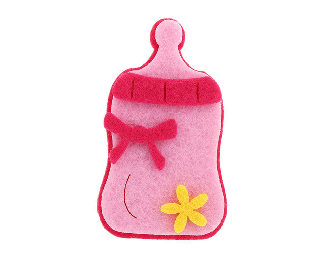 1 1/4" Pink Felt Baby Bottle -100 PCS