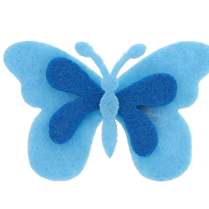 2 1/4" Two Toned Blue Felt Butterflies - 100 PCS