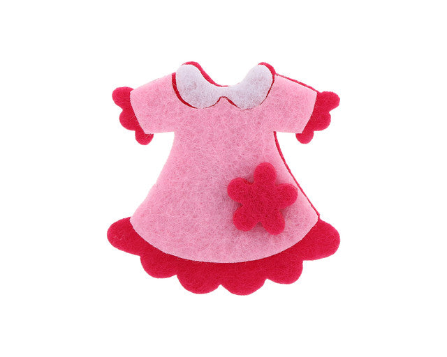 1 1/2" Pink Felt Baby Girl Dress - 100 PCS