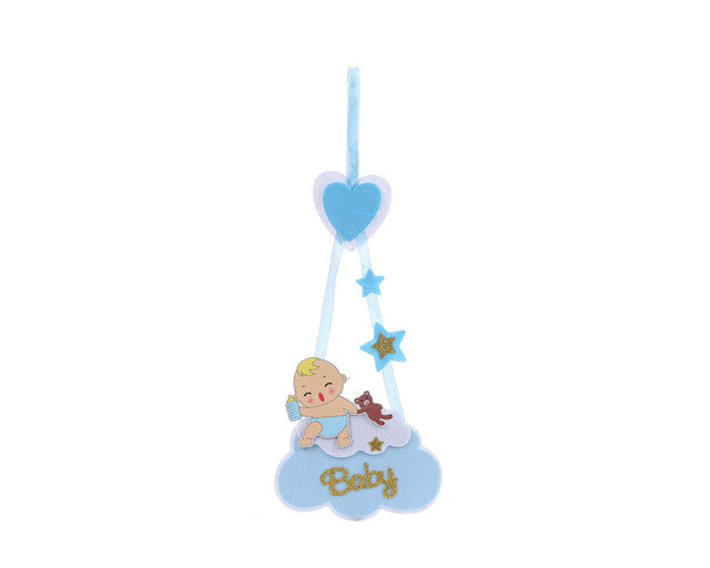 16.75" x 6" Blue Hanging Foam Cloud Baby Shower Sign - Pack of 12