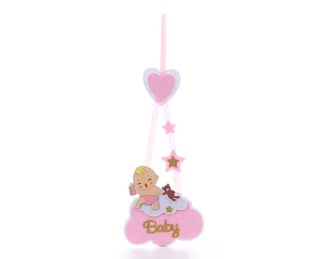 16.75" x 6" Pink Hanging Foam Cloud Baby Shower Sign - Pack of 12