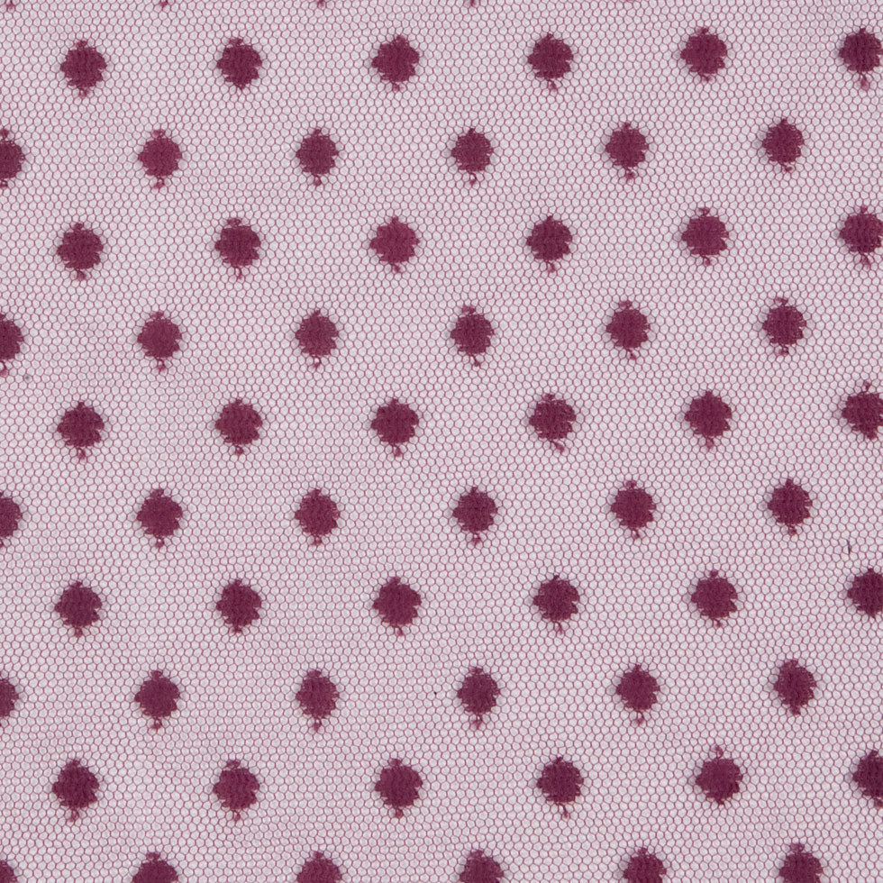 Polka Dots Tulle Crinoline - Burgundy