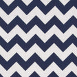 1″ One Inch Navy and White Chevron Poly Cotton Fabric,