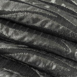 Italian Black and Metallic Silver Zebra Stripes Polyester Brocade