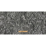 Italian Black and Metallic Silver Zebra Stripes Polyester Brocade