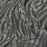 Italian Black and Metallic Silver Zebra Stripes Polyester Brocade