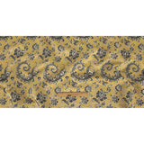 White, Black, and Goldenrod Floral Polyester Jacquard