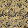 White, Black, and Goldenrod Floral Polyester Jacquard