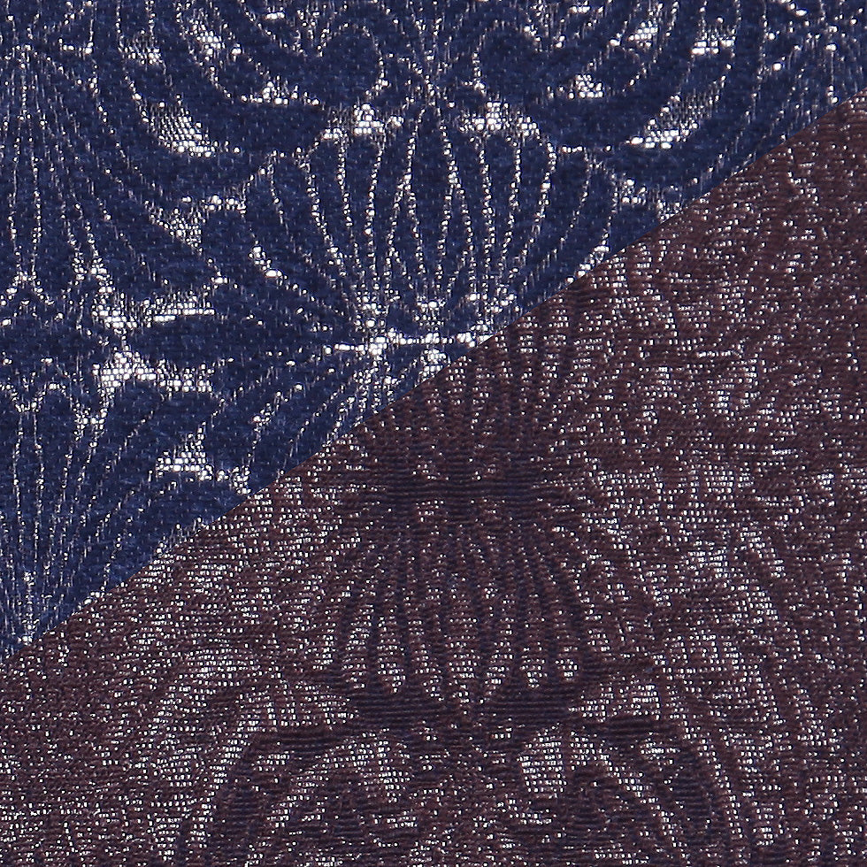 Carolina Herrera Brown/Navy/Gray Brocade