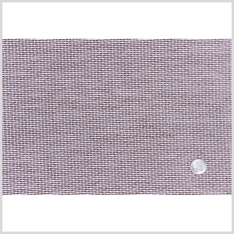 Italian Pale Pink and Chocolate Striped Polyester and Raffia Woven
