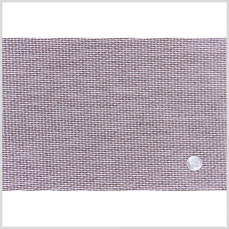 Italian Pale Pink and Chocolate Striped Polyester and Raffia Woven