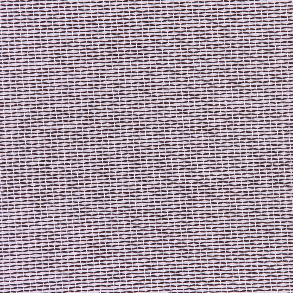 Italian Pale Pink and Chocolate Striped Polyester and Raffia Woven