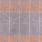 Brown and Orange Checked and Plaid Poly Taffeta