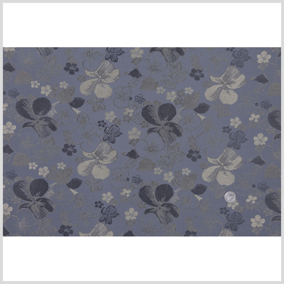 Italian Stone and Pale Gold Stretch Floral Polyester Jacquard/Brocade