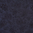 Italian Dark Navy Floral Rayon and Polyester Chenille