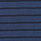 Italian Deep Blue-Green Crinkled Striped Woven
