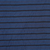 Italian Deep Blue-Green Crinkled Striped Woven