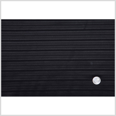 Italian Black Striped Polyester Woven