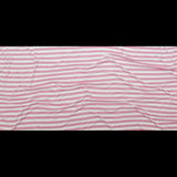 Pressed Rosebloom and Bright White Bengal Striped Polyester Jersey