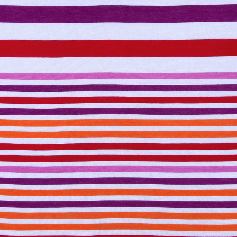 White/Multi-Colored Jersey Stripes