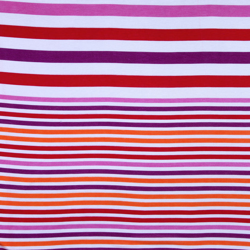 White/Multi-Colored Jersey Stripes