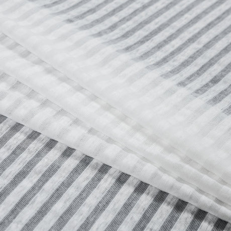 Sheer White Bengal Striped Stretch Cotton Jersey