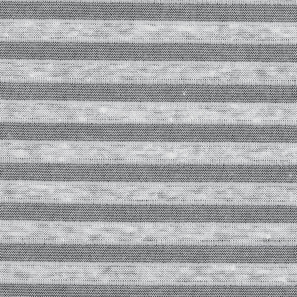 Sheer White Bengal Striped Stretch Cotton Jersey