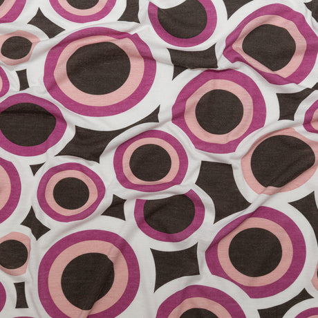 Wren, Mellow Rose and Magenta Haze Geometric Printed Polyester Jersey