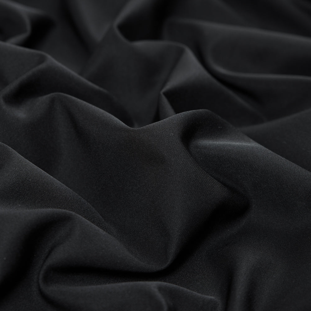 Black Polyester Twill Suiting