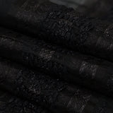 Textured Burnout Brocade - Metallic Black Circles and Stripes - Deadstock
