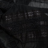 Textured Burnout Brocade - Metallic Black Circles and Stripes - Deadstock