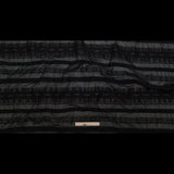 Textured Burnout Brocade - Metallic Black Circles and Stripes - Deadstock