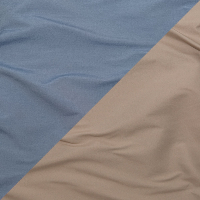 Bering Sea and Simply Taupe Reversible Polyester Taffeta