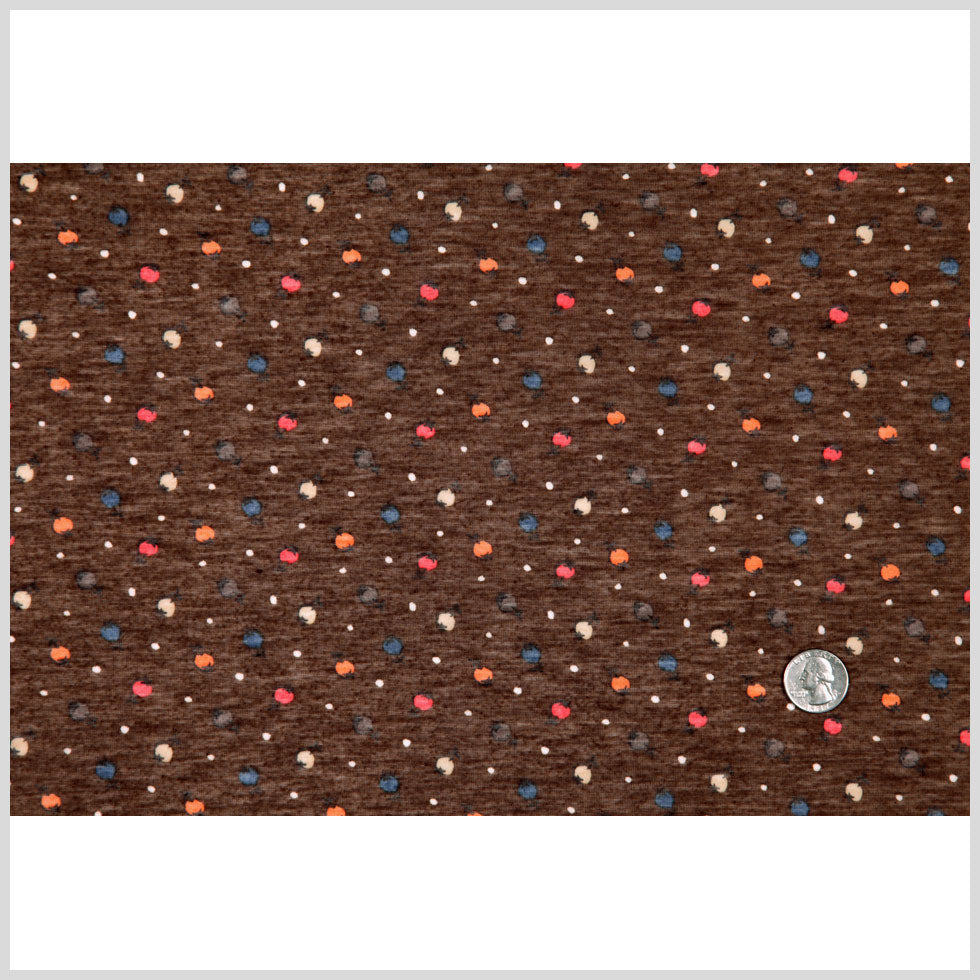 Italian Carob Brown Printed Tissue-Weight Jersey