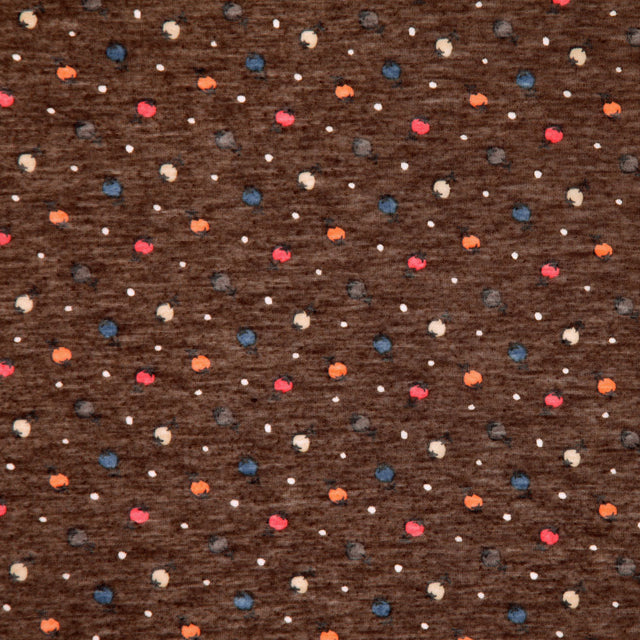 Italian Carob Brown Printed Tissue-Weight Jersey