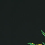 Italian Black Floral Poly Jersey Panel Print