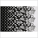 Black and White Polka Dots and Floral Stretch Plisse