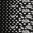 Black and White Polka Dots and Floral Stretch Plisse