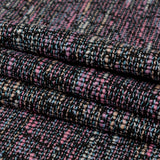 Black, Orchid Smoke and Blue Fog Slubbed Polyester Tweed