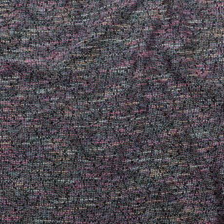 Black, Orchid Smoke and Blue Fog Slubbed Polyester Tweed