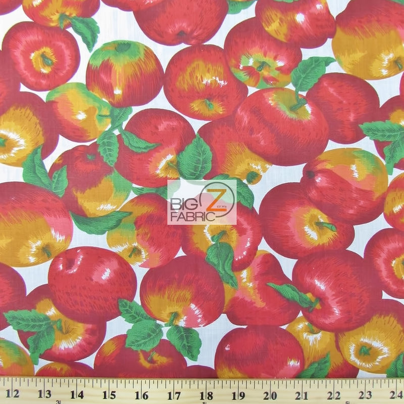 Apple White Cotton Polyester Fabric by the Yard