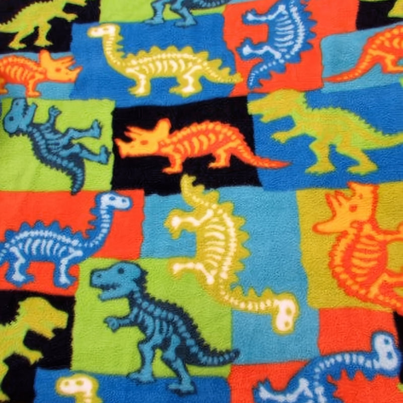 Dinosaur Fossils Multi-Color Fleece Fabric