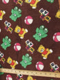 Printed Teddy Bears Brown Fleece Fabric