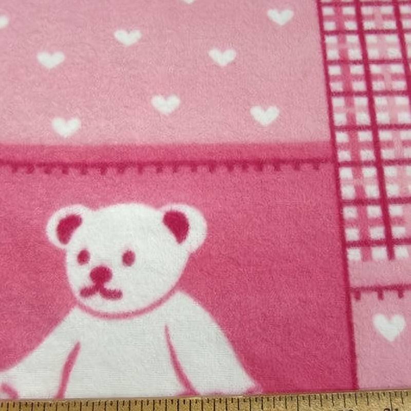 Teddy Bears Pink Fleece Fabric