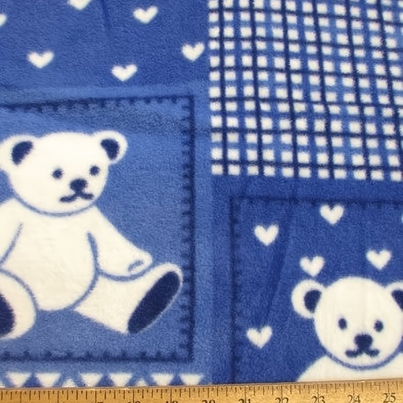 Teddy Bears Royal Blue Fleece Fabric