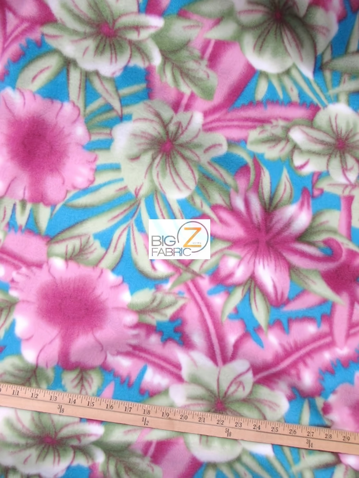 Printed Fleece Fabric Flower Wild Forest