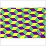 Yellow, Lime and Majesty Purple Geometric Rayon Jersey