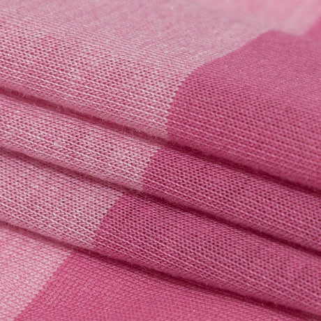 Cashmere Rose and Ibis Rose Awning Striped Tissue-Weight Rayon Jersey