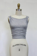 Italian Famous NYC Designer Heathered Gray Rayon Jersey