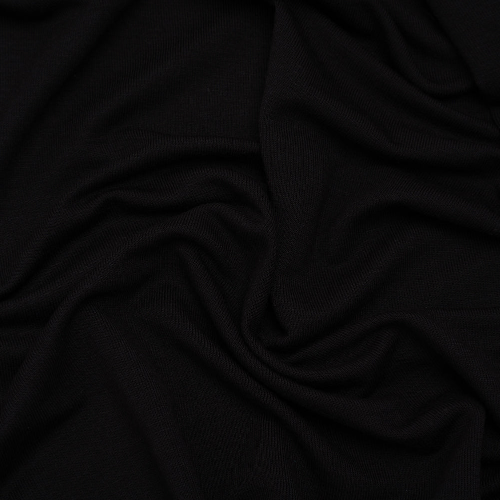 Stretch Rayon Jersey - Black - Designer Deadstock